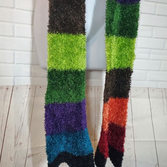 Chenille Colorblock Ombre Fuzzy Scarf - Picture 4 of 6